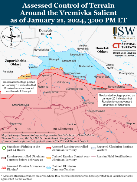 Mappa delle operazioni militari per il 22 gennaio 2024 - la situazione al fronte