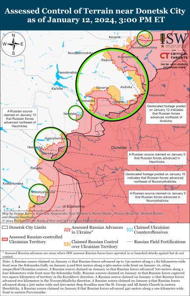 Mappa delle operazioni militari del 13 gennaio 2024: la situazione al fronte
