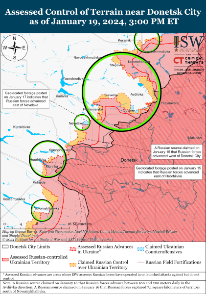 Mappa delle operazioni militari per il 20 gennaio 2024 - la situazione al fronte