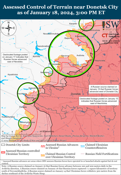 Mappa delle operazioni militari del 19 gennaio 2024 - la situazione al fronte