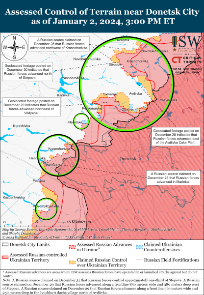 Mappa delle operazioni militari per il 3 gennaio 2024 - la situazione al fronte