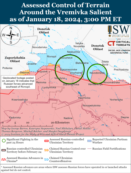 Mappa delle operazioni militari per il 19 gennaio 2024 - la situazione al fronte