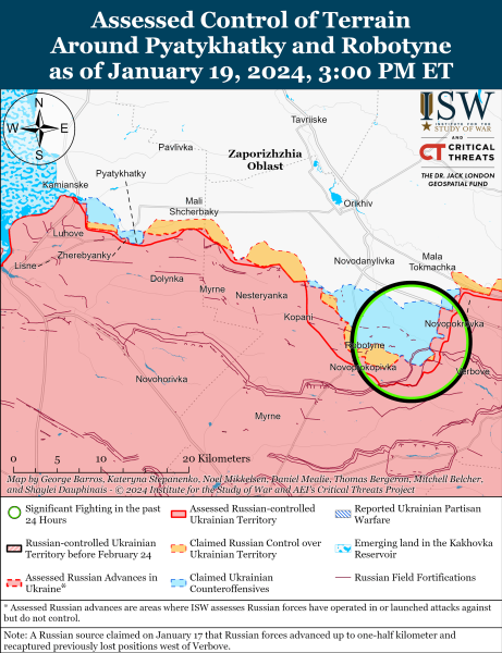 Mappa delle operazioni militari del 20 gennaio 2024 - la situazione al fronte 