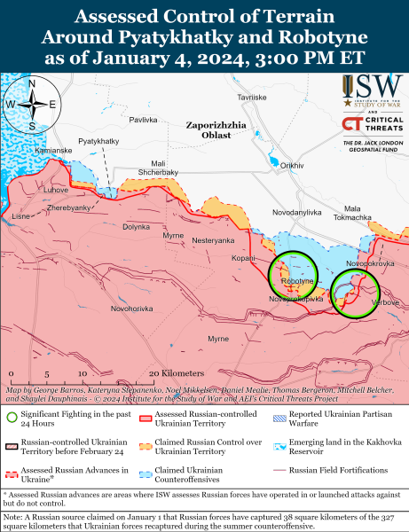 Mappa delle operazioni militari il 5 gennaio 2024 - la situazione al fronte