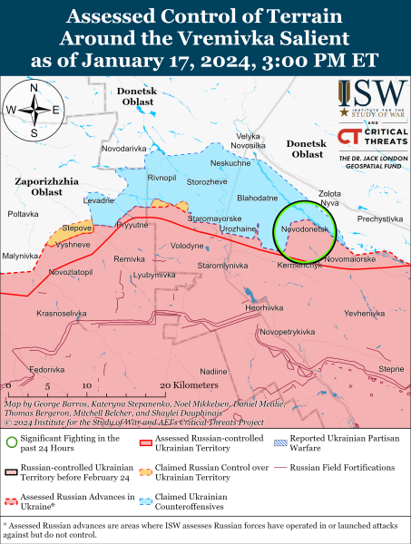 Mappa delle operazioni militari del 18 gennaio 2024: la situazione al fronte