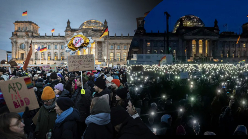 Proteste contro il partito di estrema destra 