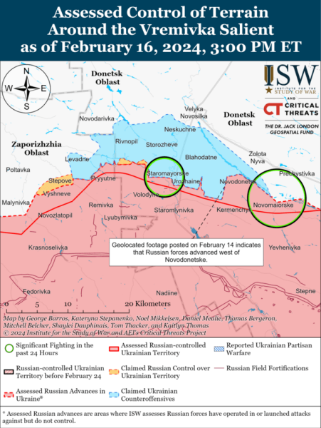 Mappa delle operazioni militari del 17 febbraio 2024: la situazione al fronte