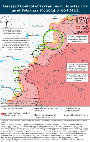 Mappa delle operazioni militari per il 20 febbraio 2024 – situazione al fronte