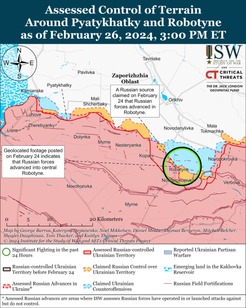 Mappa delle operazioni militari al 27 febbraio 2024 — situazione al fronte