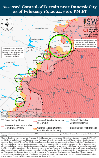 Mappa delle operazioni militari del 17 febbraio 2024 - la situazione al fronte 