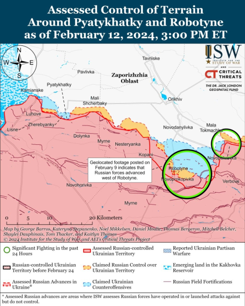 Mappa delle operazioni militari al 13 febbraio 2024 - situazione al fronte