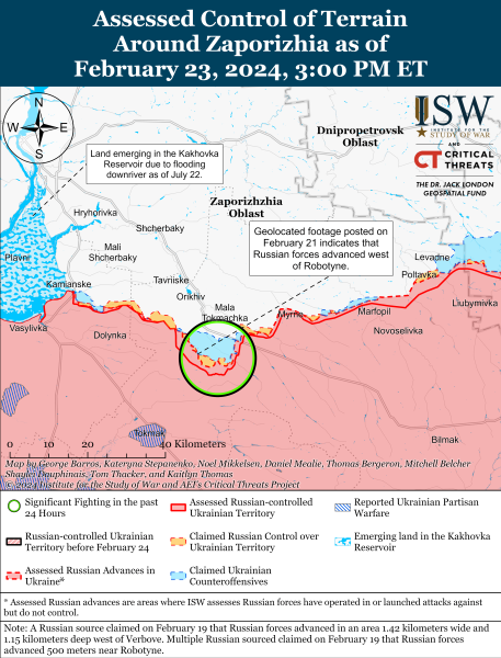 Mappa delle operazioni militari del 24 febbraio 2024 - la situazione al fronte