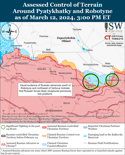Mappa delle operazioni militari del 13 marzo 2024 - la situazione al fronte