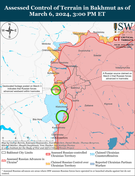 Mappa delle operazioni militari per il 7 marzo 2024 - situazione al fronte