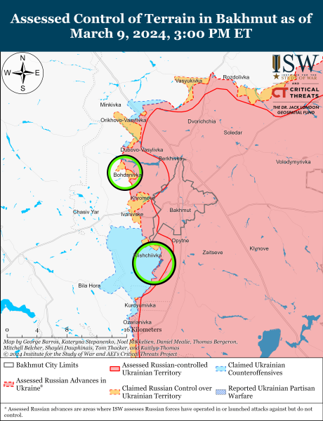 Mappa delle operazioni militari per marzo 10, 2024 - situazione al fronte