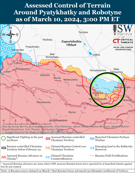 Mappa delle operazioni militari all'11 marzo 2024 - situazione a il fronte