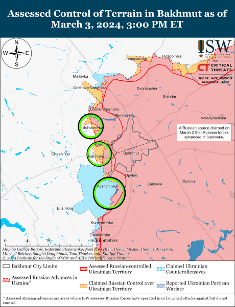 Mappa delle operazioni militari del 4 marzo 2024 - situazione al fronte