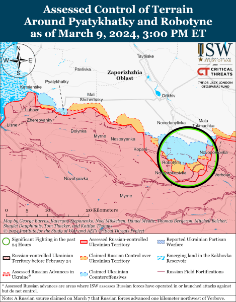 Mappa delle operazioni militari del 10 marzo 2024 - la situazione al fronte 