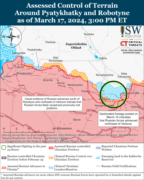 Mappa delle operazioni militari al 18 marzo 2024 - situazione al fronte