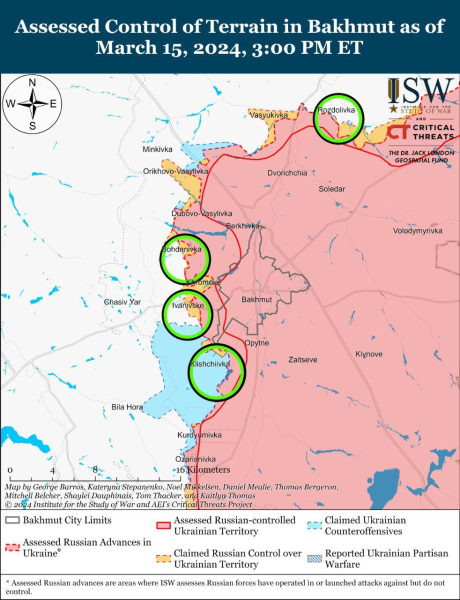 Mappa delle operazioni militari per il 16 marzo 2024 - situazione al fronte