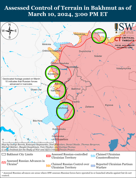 Mappa delle operazioni militari all'11 marzo 2024 - situazione al fronte