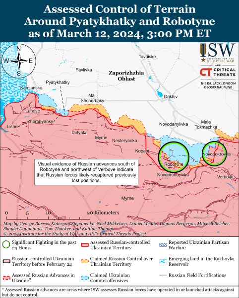 Mappa delle operazioni militari al 13 marzo 2024 - situazione al fronte