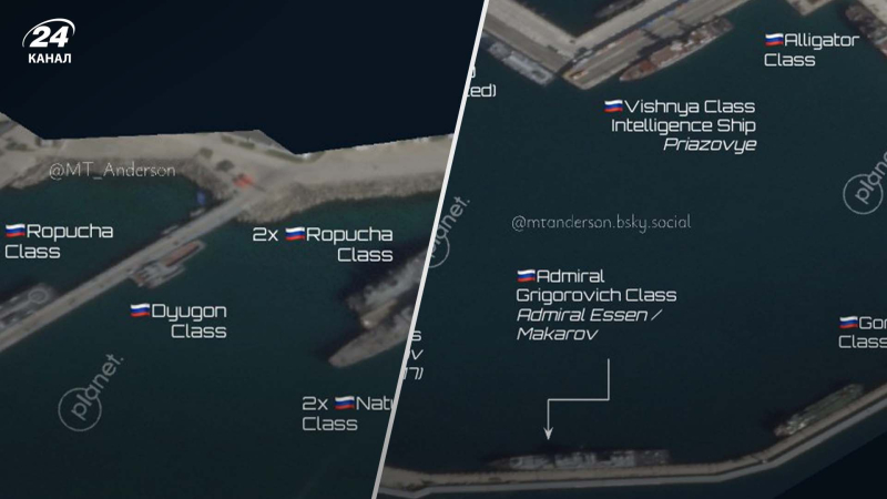 Stanno fuggendo a Novorossiysk: sono apparse immagini satellitari di navi russe nei porti