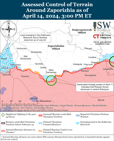 Mappa delle operazioni militari per il 15 aprile 2024 - la situazione al fronte