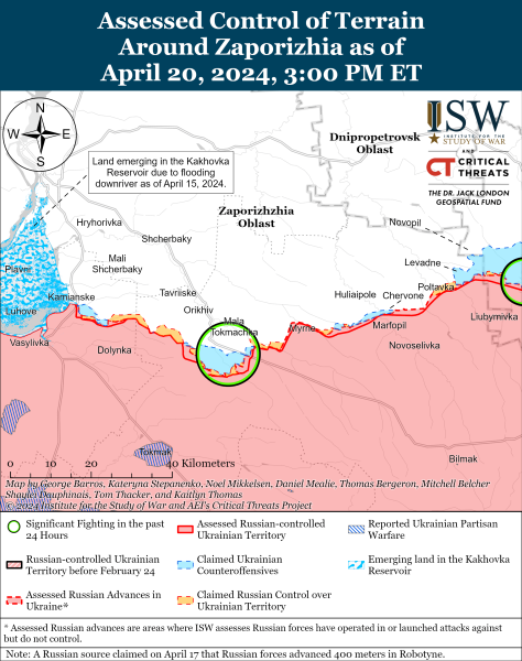 Mappa delle operazioni militari del 21 aprile 2024 - la situazione al fronte