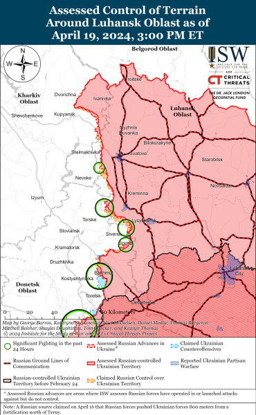 Mappa delle operazioni militari per il 20 aprile 2024 - la situazione al fronte
