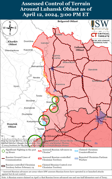 Mappa delle operazioni militari per il 13 aprile 2024 - la situazione al fronte