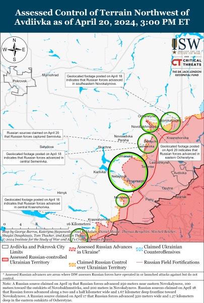 Mappa delle operazioni militari del 21 aprile 2024 - la situazione al fronte