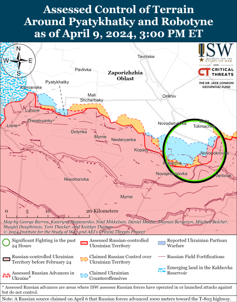 Mappa delle operazioni militari del 10 aprile 2024 - la situazione sul fronte