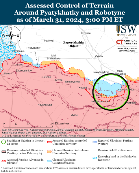 Mappa delle operazioni militari al 1 aprile 2024 - la situazione al il fronte