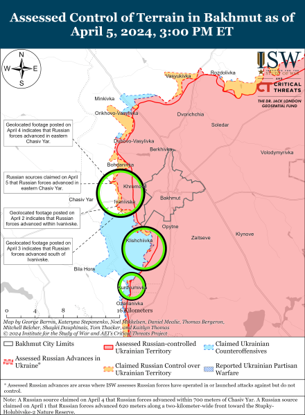 Mappa delle operazioni militari del 6 aprile 2024 - situazione al fronte