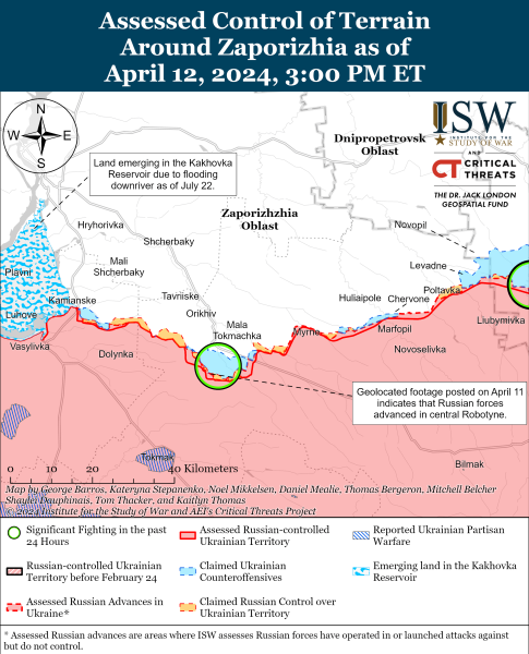 Mappa delle operazioni militari del 13 aprile 2024 - la situazione al fronte