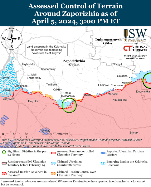 Mappa delle operazioni militari del 6 aprile 2024 - la situazione al fronte