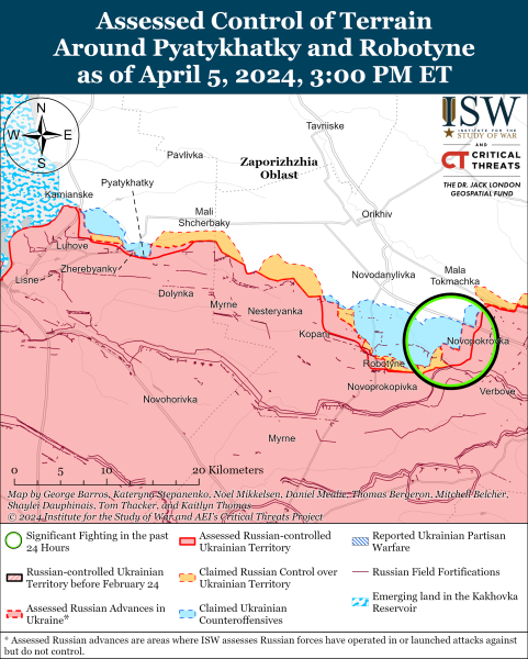 Mappa delle operazioni militari del 6 aprile 2024 - situazione al fronte