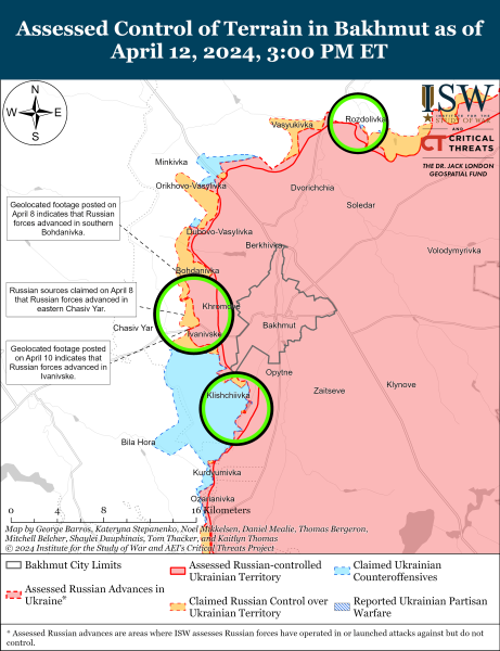 Mappa delle operazioni militari per il 13 aprile 2024 - la situazione al fronte