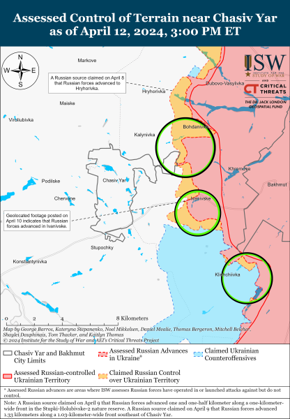 Mappa delle operazioni militari al 13 aprile 2024 - situazione al fronte