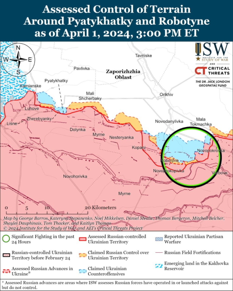 Mappa delle operazioni militari al 2 aprile 2024 - situazione al fronte