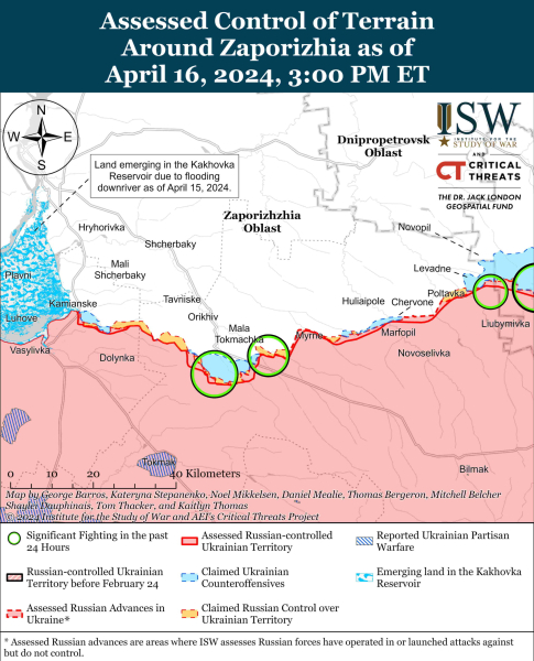 Mappa delle operazioni militari per il 17 aprile 2024 - situazione al fronte