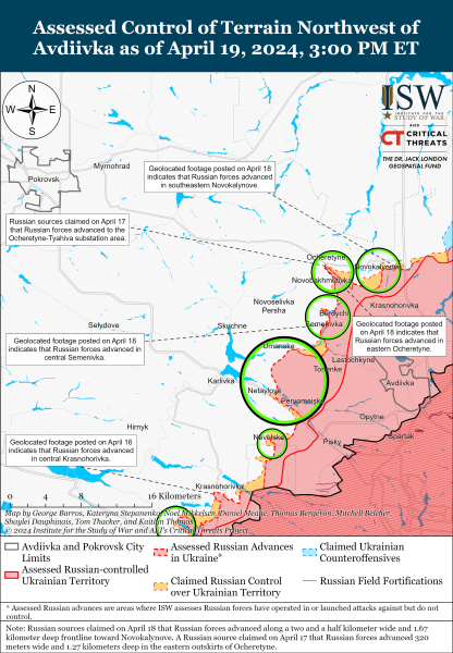 Mappa delle operazioni militari del 20 aprile 2024 - la situazione a il fronte