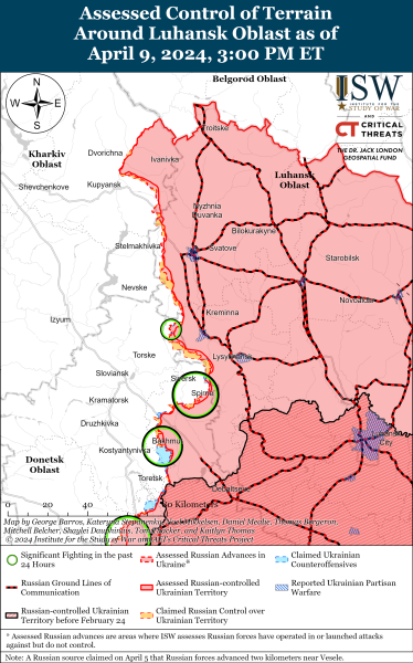 Mappa delle operazioni militari per il 10 aprile 2024 - la situazione al fronte