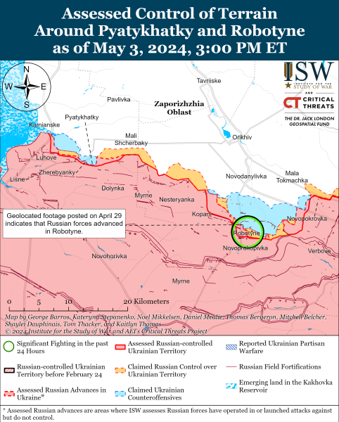 Mappa delle operazioni militari del 4 maggio 2024 - situazione al fronte