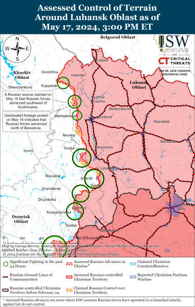 Mappa delle operazioni militari del 18 maggio 2024 - la situazione al fronte 