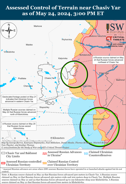 Mappa delle operazioni militari del 25 maggio 2024 - la situazione al fronte