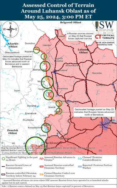 Mappa delle operazioni militari al 26 maggio 2024 - situazione al front