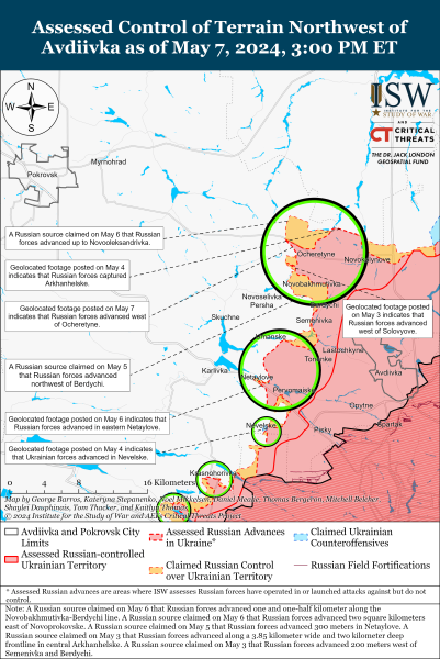 Mappa delle operazioni militari dell'8 maggio 2024 - la situazione al fronte