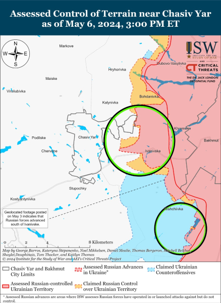 Mappa delle operazioni militari del 7 maggio 2024 - situazione al fronte